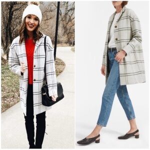 Everlane 00 plaid cocoon coat